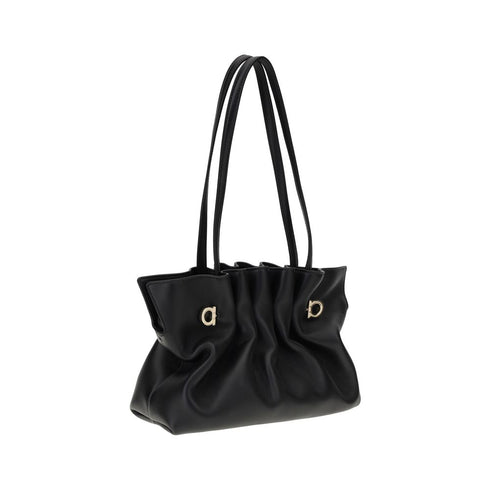 Ferragamo Soft Black Leather Shoulder Bag for Women